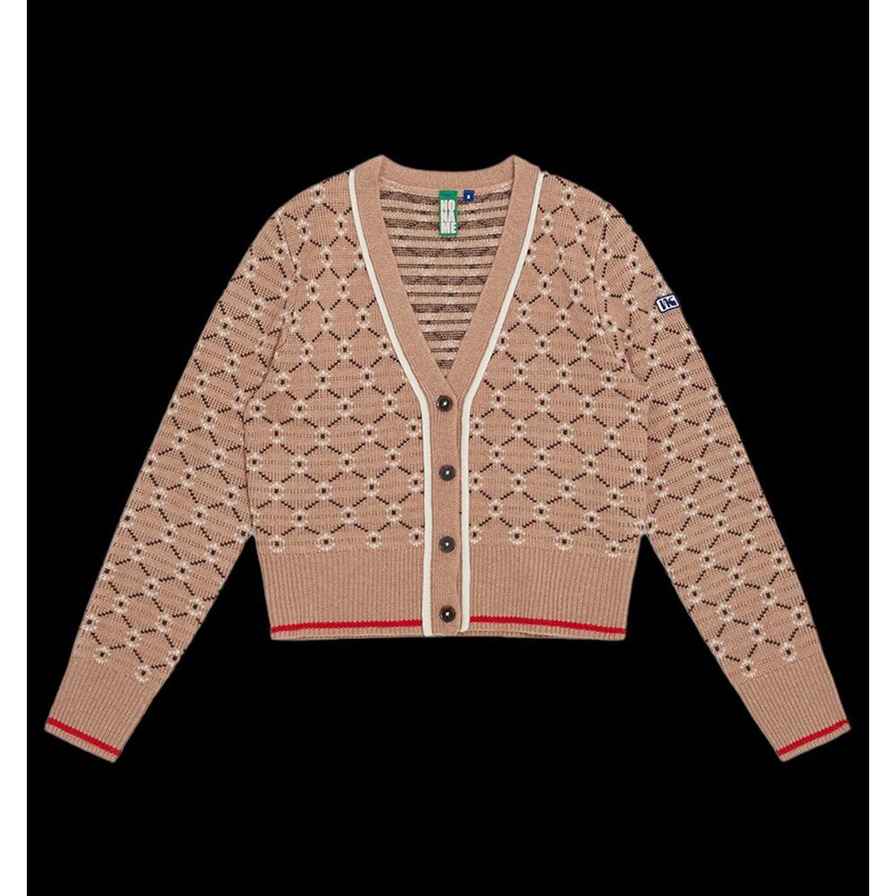 Noname Geo Jacquard Cardigan Vicuna/Americano/Eco/Rouge - XS